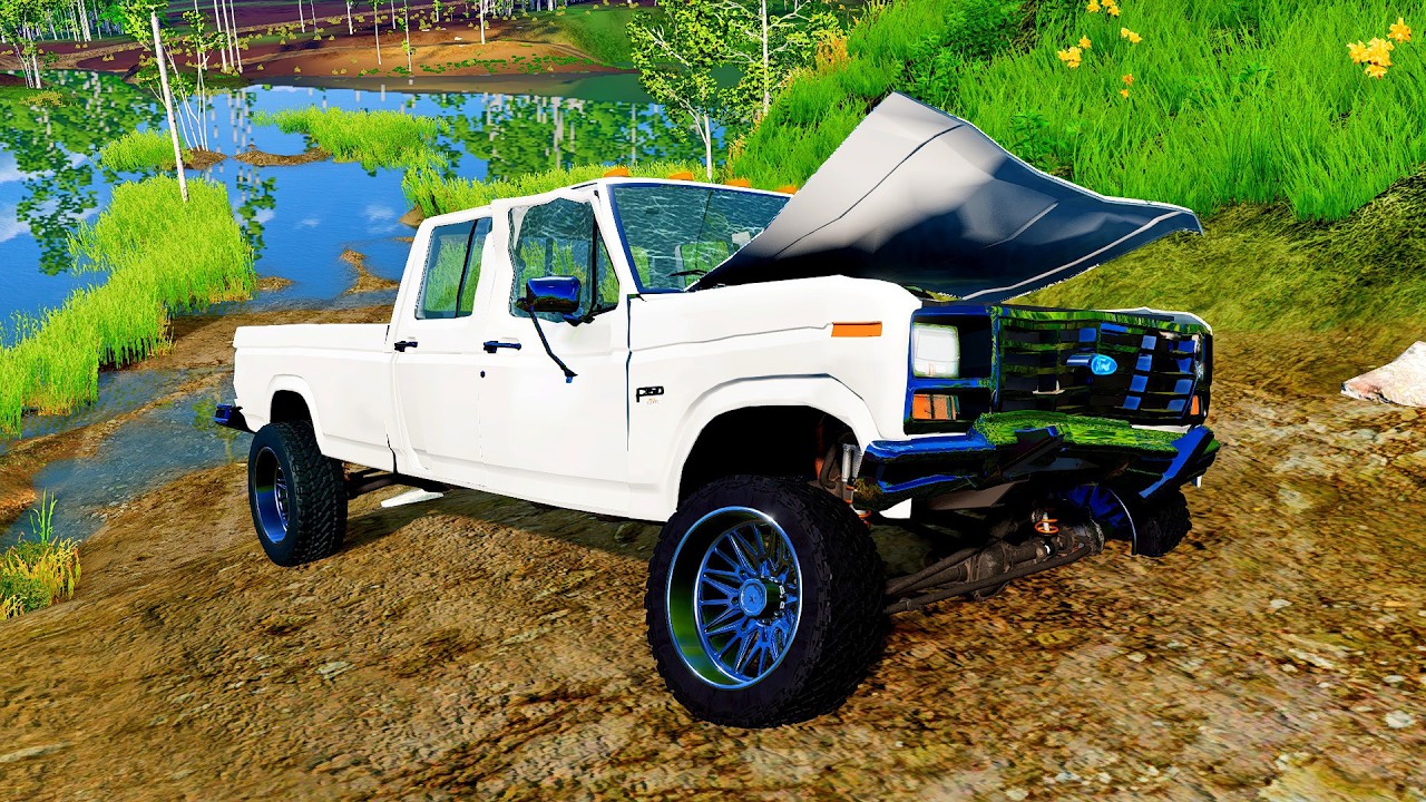 WE BROKE OLD FORD F250! BeamNG Drive