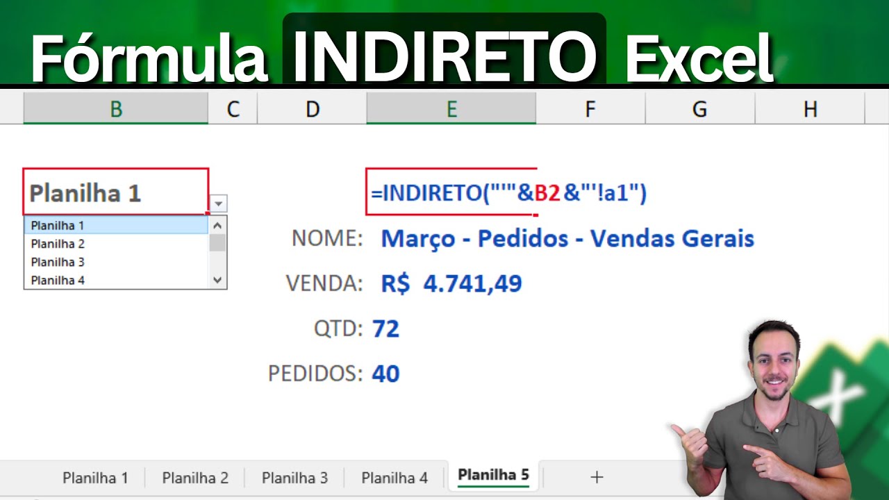 INDIRETO, a fórmula mais versátil do Excel | Busca informação de qualquer Planilha