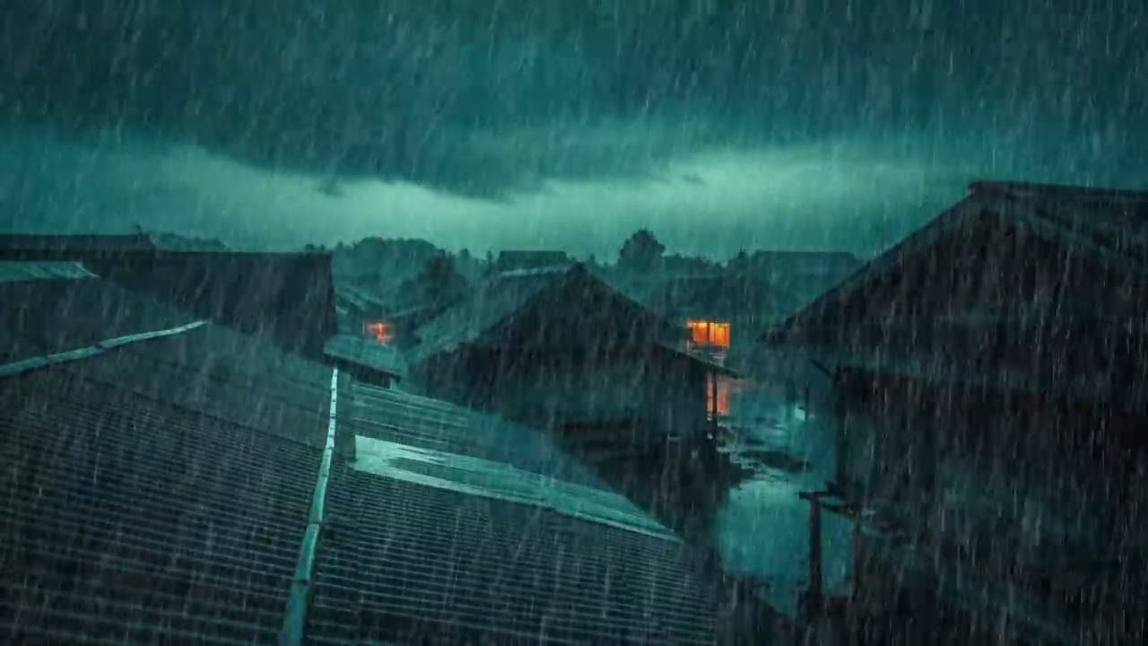 No Ads Rain Sounds for Sleeping - ASMR Violent Rainstorm on Tin Roof for Severe Insomnia