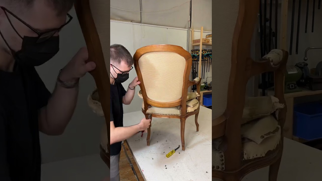 Einmal alles runter 🛋️ Part 1 #liechtenstein #upholstery #diy #handmade #chair #polstern