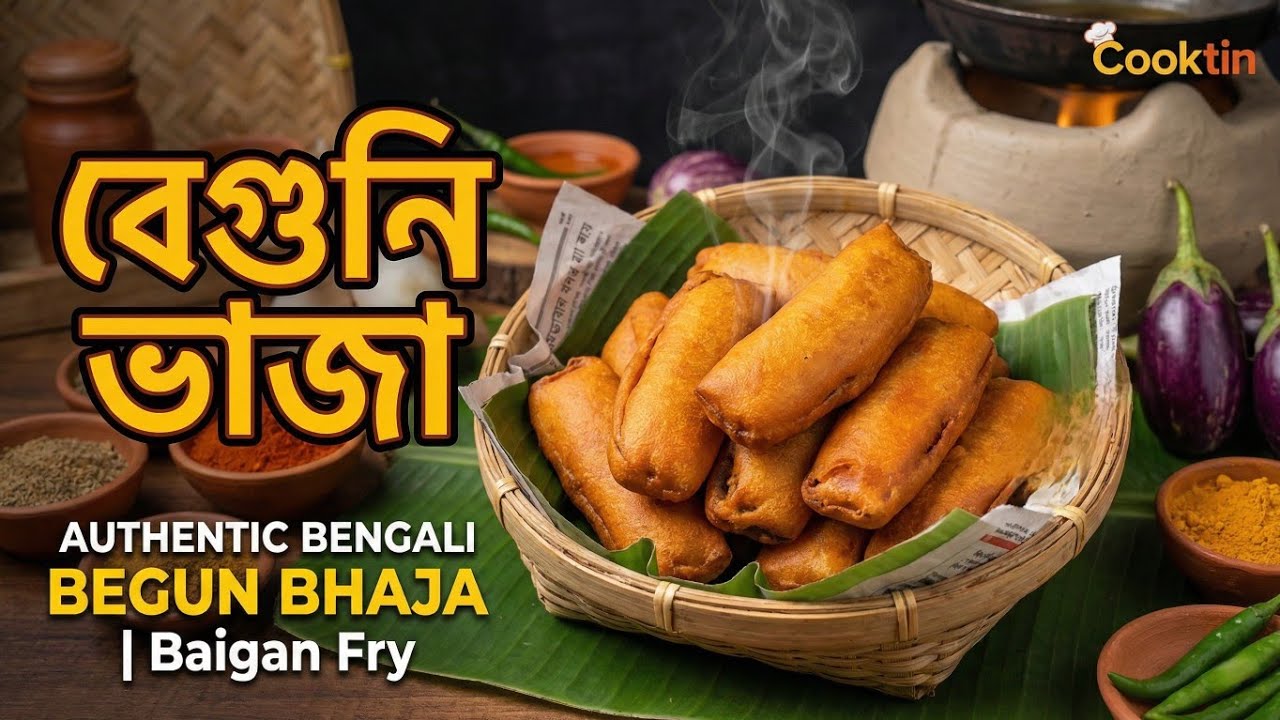 Authentic Bengali Begun Bhaja | Baigan Fry | @Cooktin 
