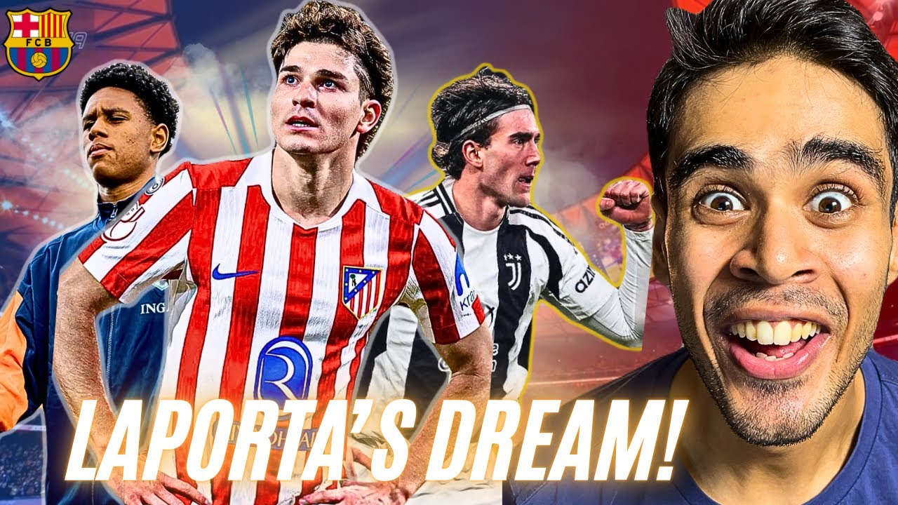 Laporta wants Alvarez! Vlahovic Barca option. Juwensley Onstein to Barca done. Football news.