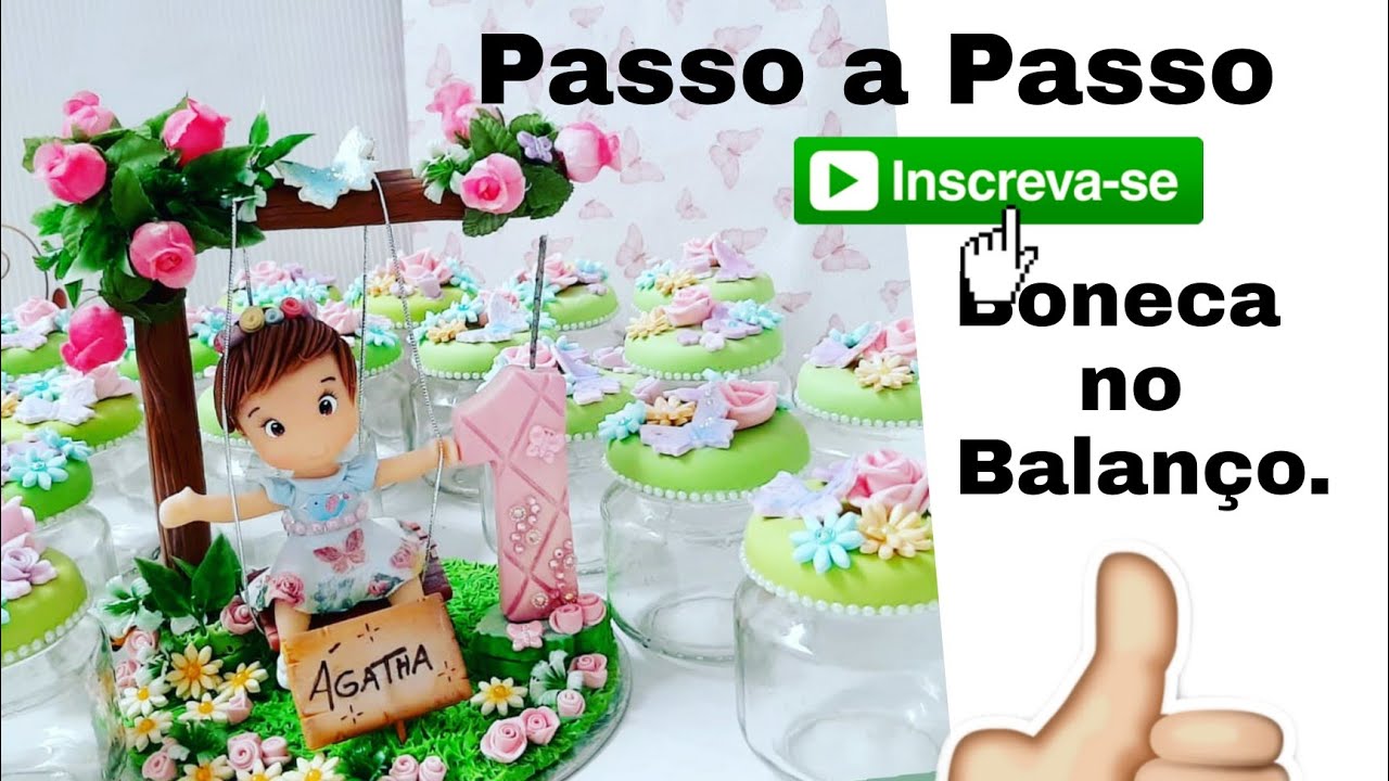 Menina  no balanço--Jardim encantado