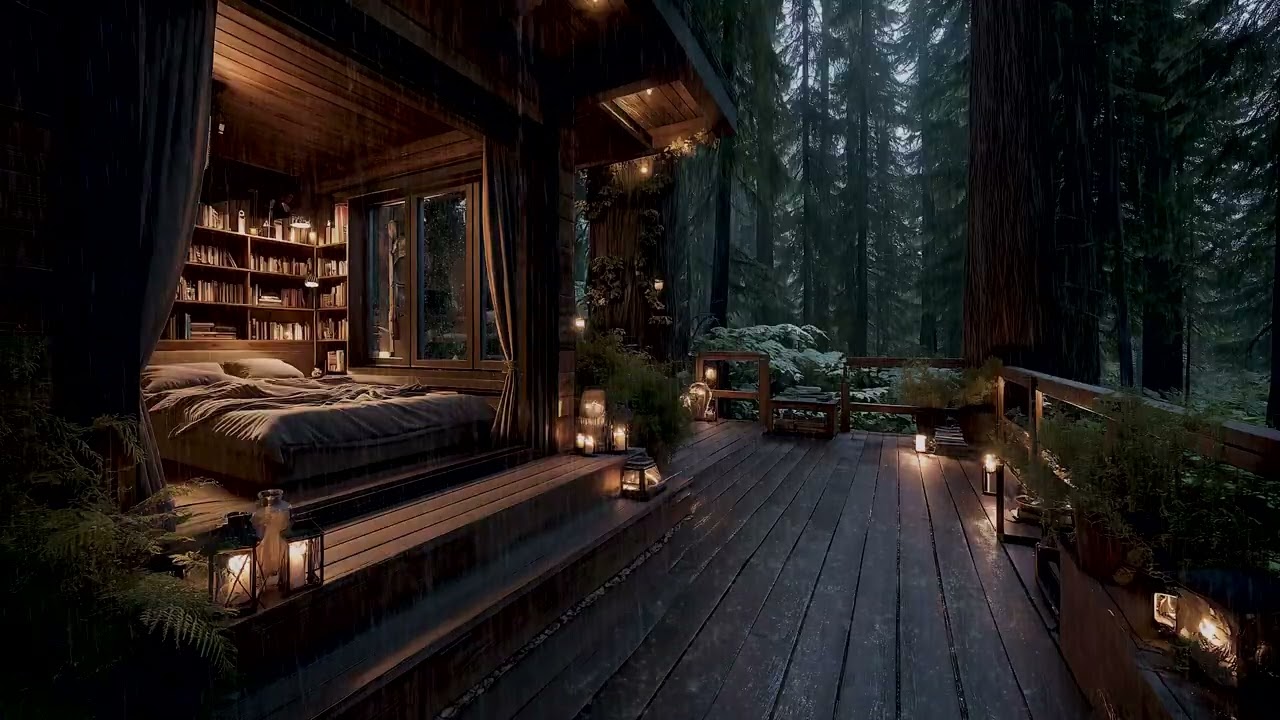 Heavy Night Rain in the Forest | Relaxing Rain Sounds to Fall Asleep Fast