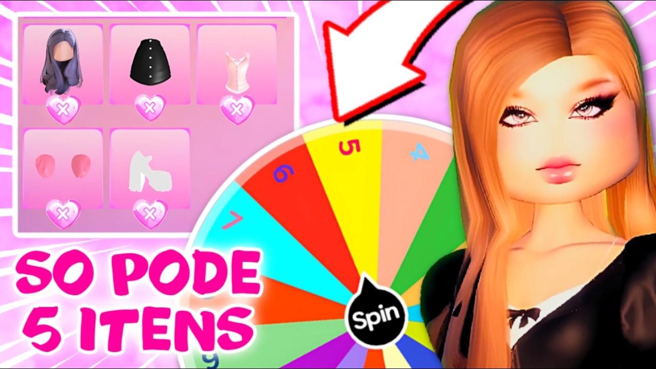 A ROLETA escolhe QUANTOS ITENS eu VOU USAR no DRESS TO IMPRESS!