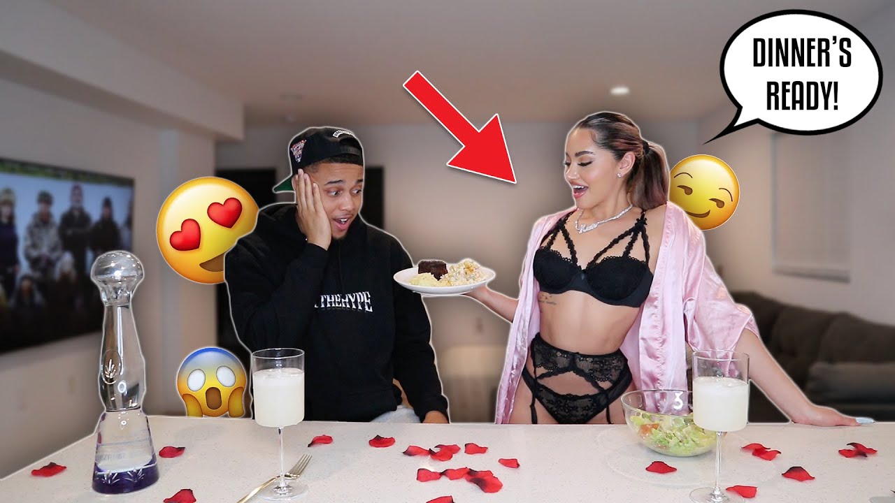 SERVING MY BOYFRIEND DINNER WEARING THIS... TO SEE HIS REACTION!!