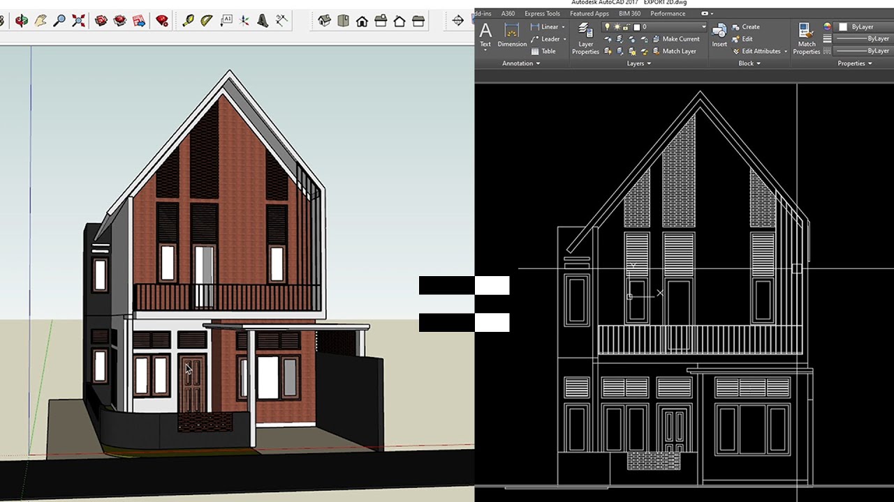 CARA EXPORT 3D SKETCHUP KE AutoCad Tanpa Garis Bertumpuk