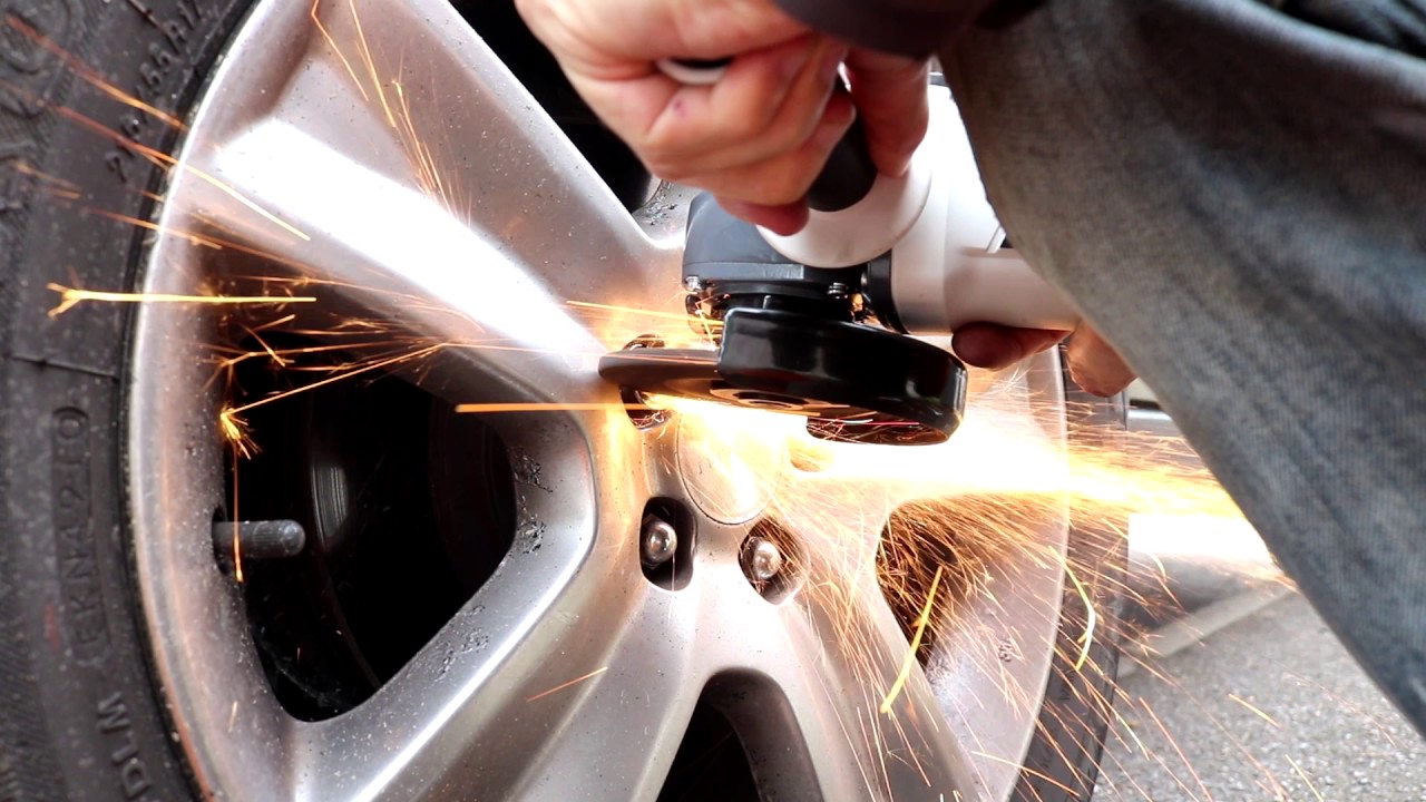 Alternative method to remove a locking wheel nut quickly.