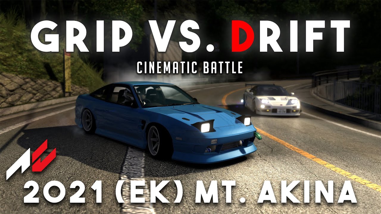 Grip vs. Drift Touge Battle | 180SX vs. NSX | Akina Downhill - [Assetto Corsa]