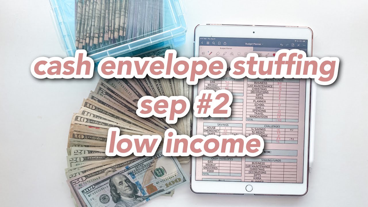 cash envelope & sinking funds stuffing september #2 | 20 year old budget | (low/ variable income)