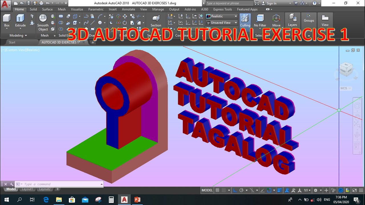 AUTOCAD 3D EXERCISE 1