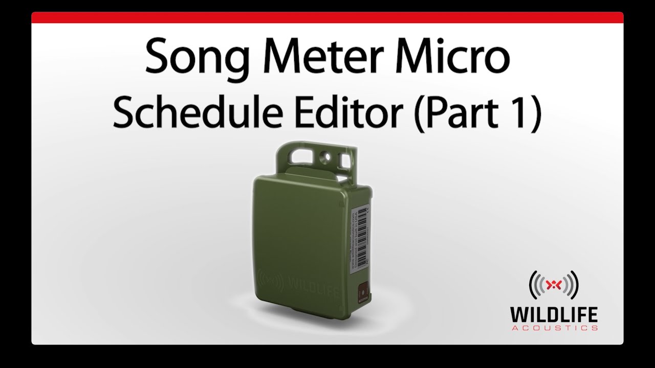 Song Meter Micro - Schedule Editor Part 2 | Bird Sound Recorder