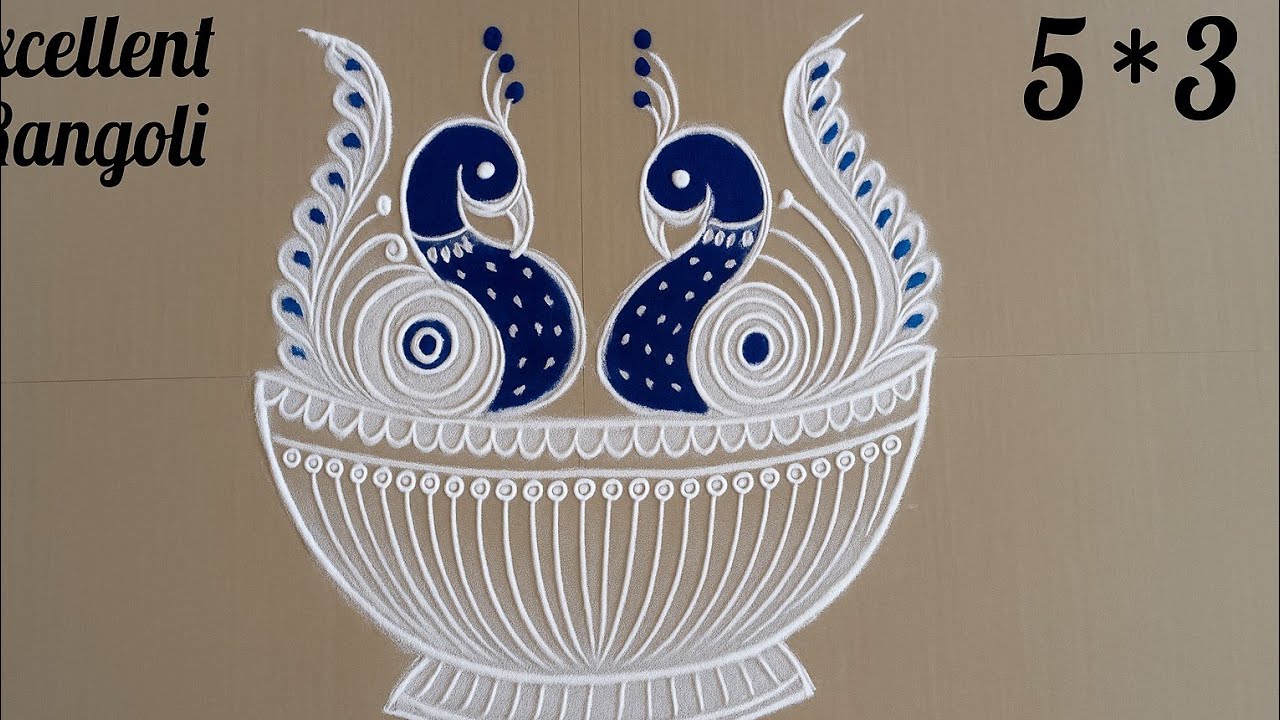 Trending peacock🦚 rangoli #mayilkolam #traditionalmuggulu #vaikasivisakam @Excellent Rangoli