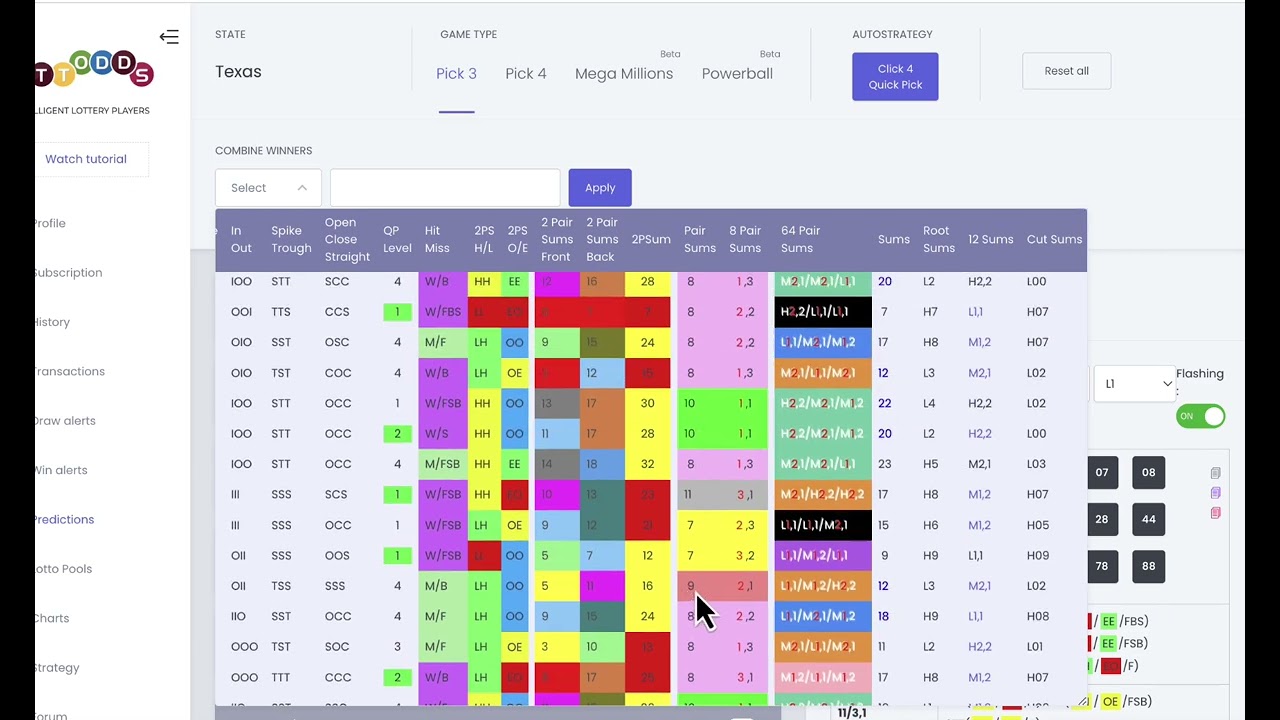 LOTTODDS.COM: Auto Reduction Feature Working