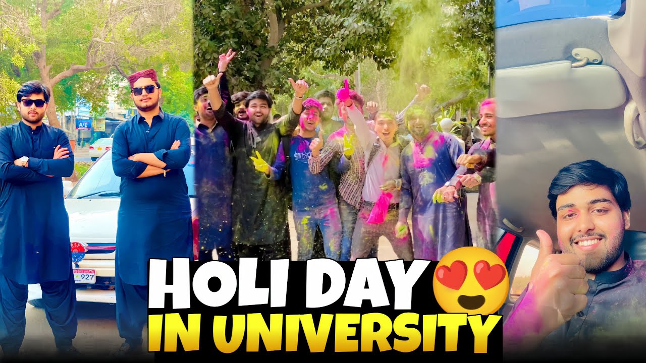 UNIVERSITY OF SINDH ME HOLI CELEBRATE KI 😍, HYDERABAD TRACK PER GHAI😱,
