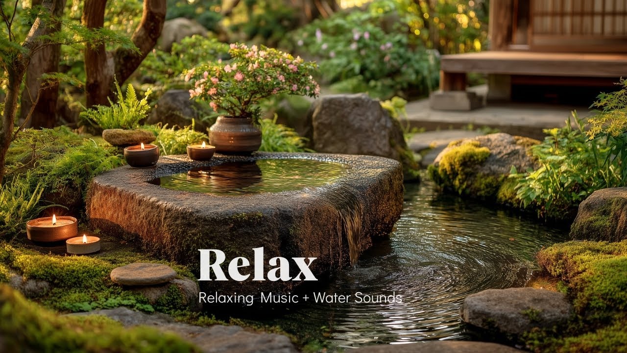Healing Music for Mind & Body 🌿 Japanese Garden Water Sounds, Inner Peace & Sleep