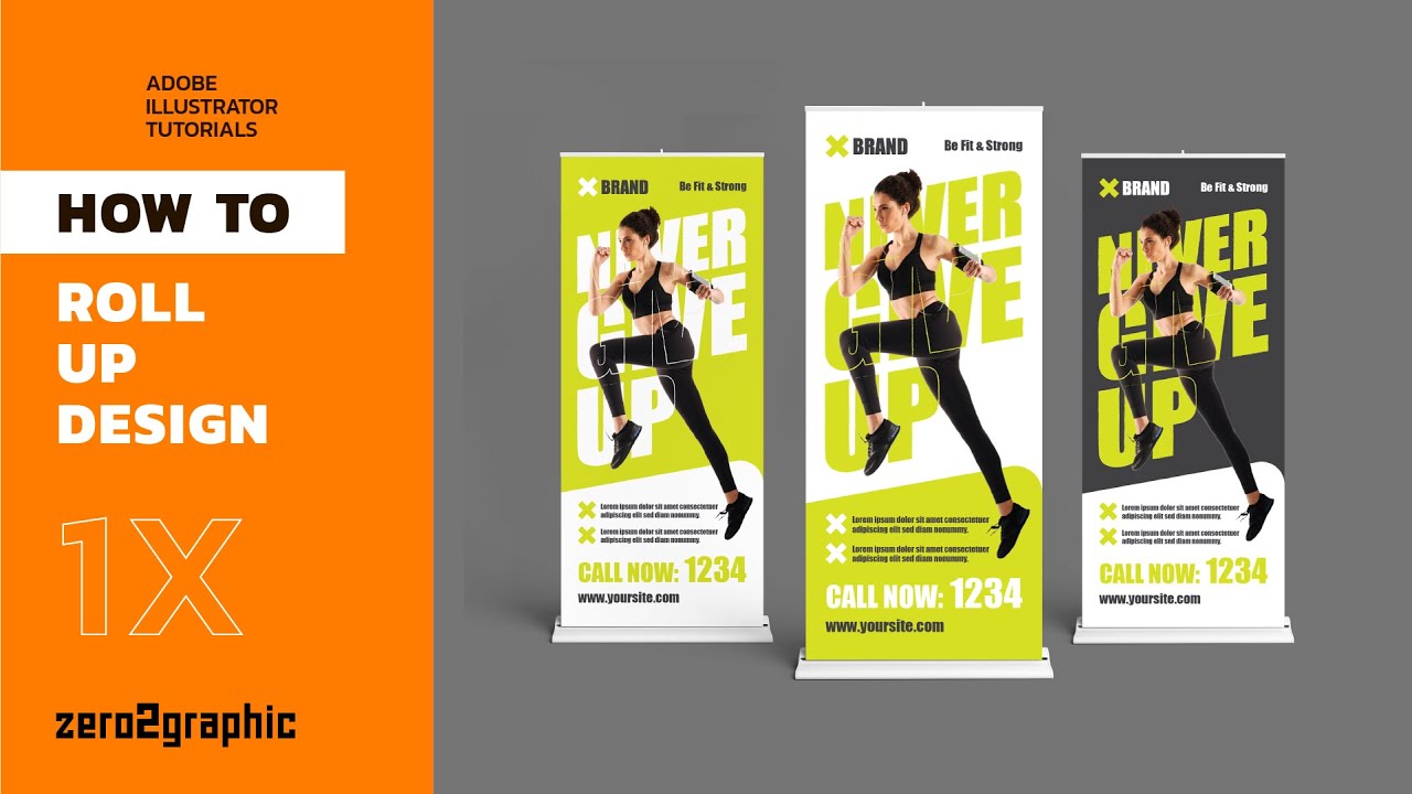 How to Create Roll-Up Design in Adobe Illustrator for Beginners | Print Design Tutorial