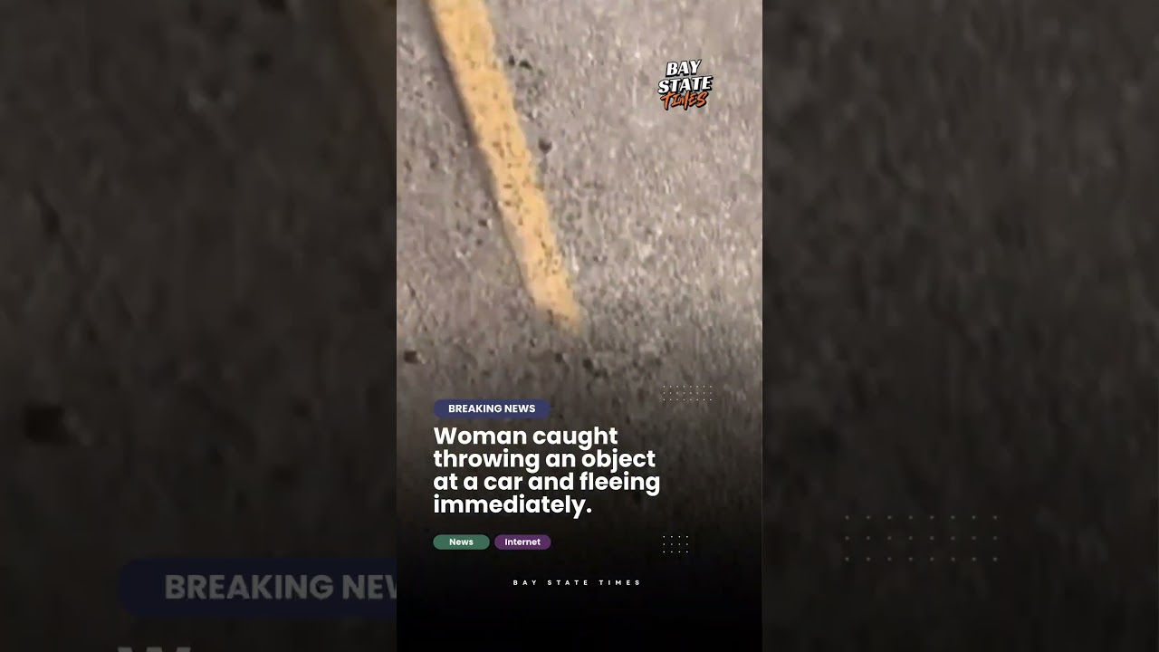 Woman Caught Throwing Object at Car and Fleeing.   