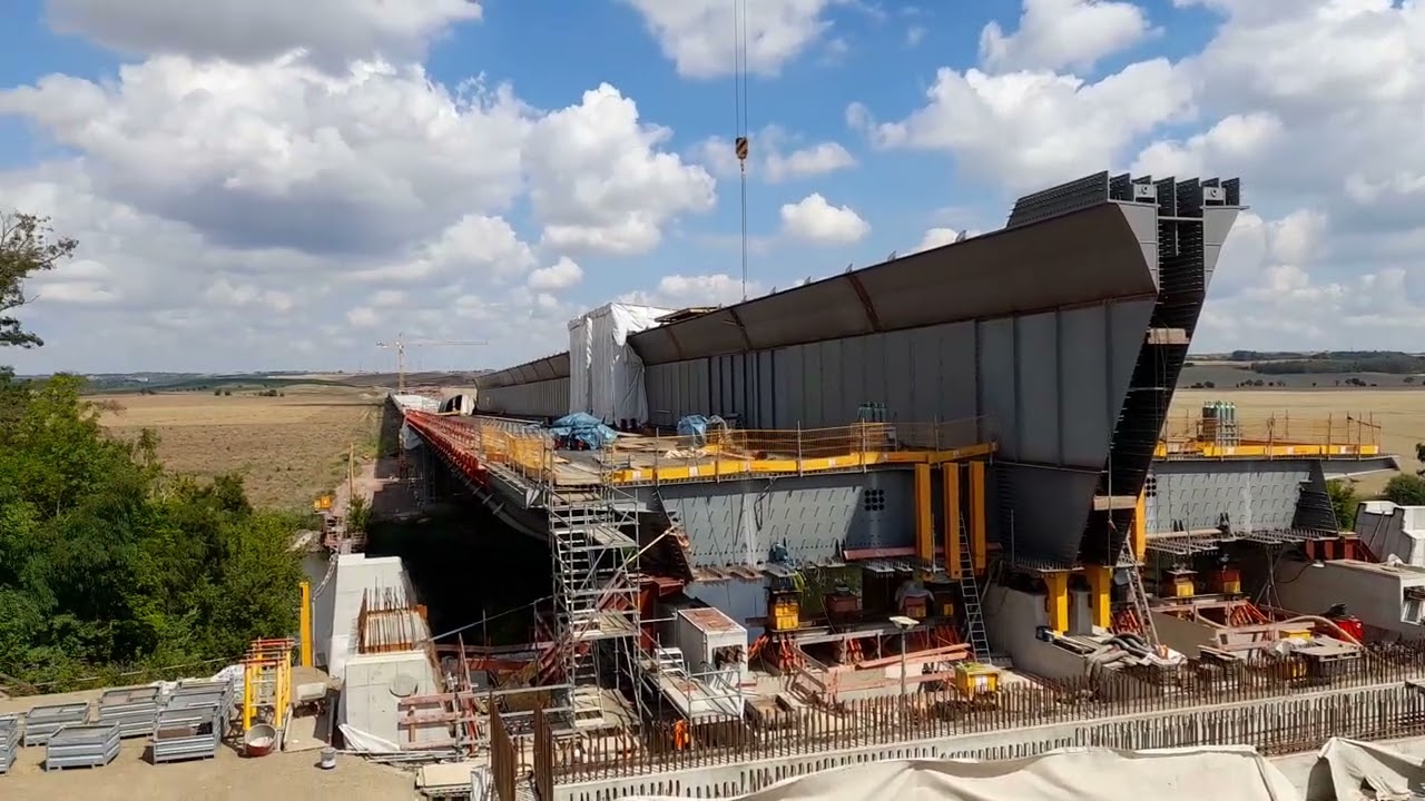 A143 Westumfahrung Halle (Saale) I Baufortschritt Saalebrücke bei Schiepzig/Salzmünde I 20.07.2025
