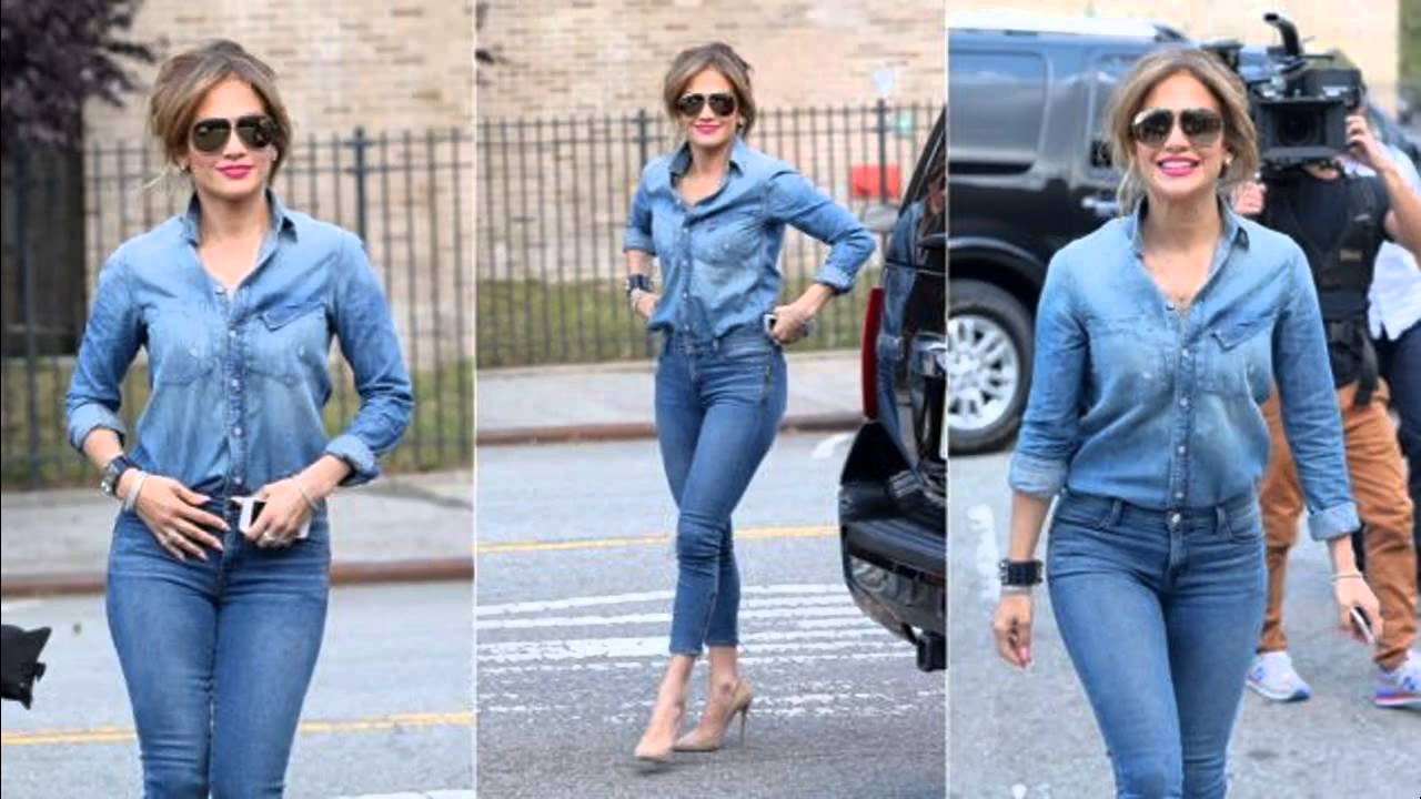 Outfits con blusa denim