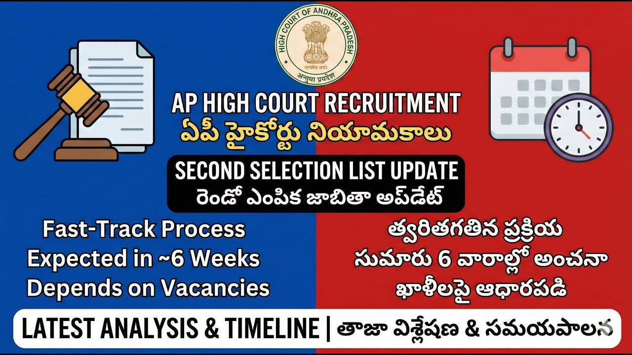 AP హైకోర్టు  2వ జాబితా విశ్లేషణ, AP High Court Job Recruitment Second List Update.