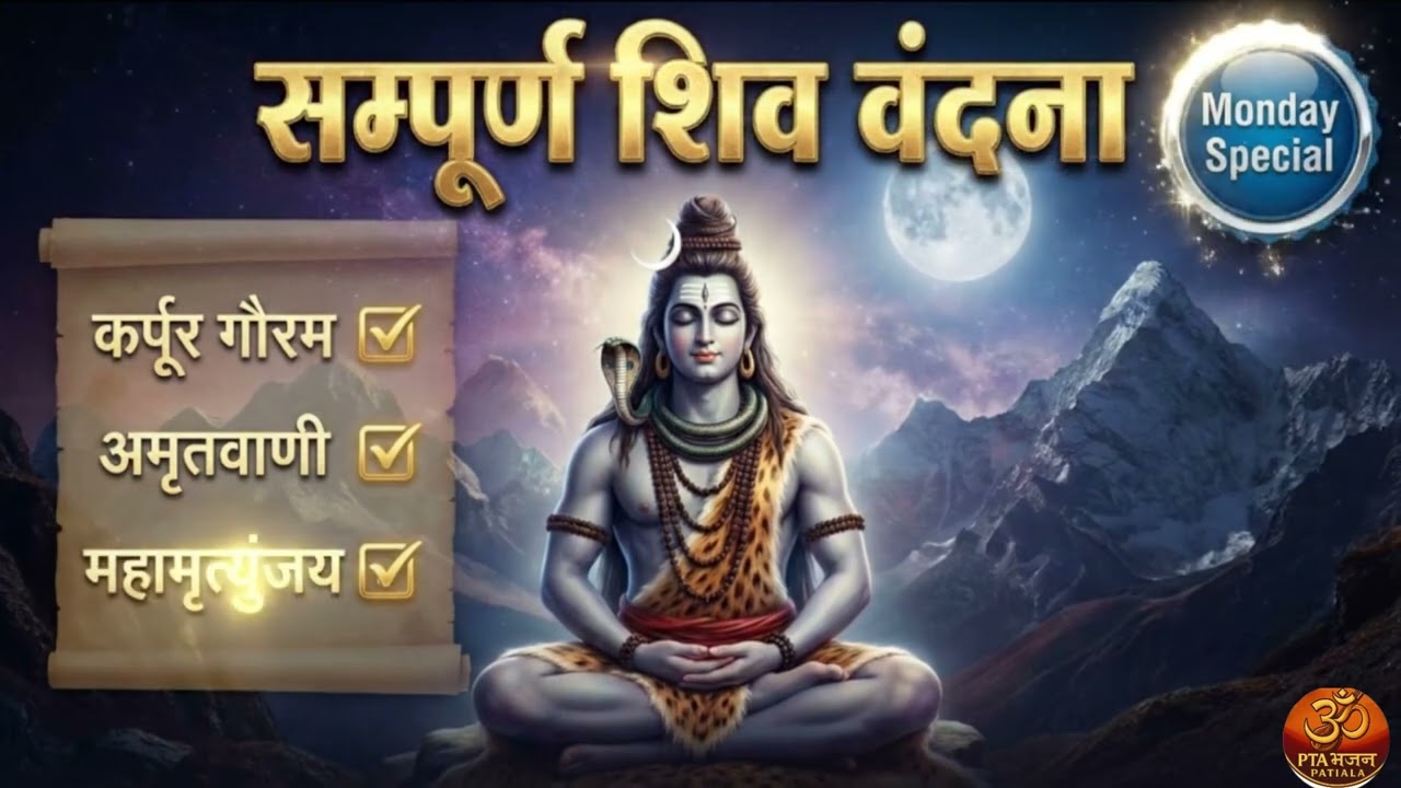 Sampoorna Shiv Vandana: शिव अमृतवाणी + महामृत्युंजय मंत्र | Karpur Gauram | Monday Morning