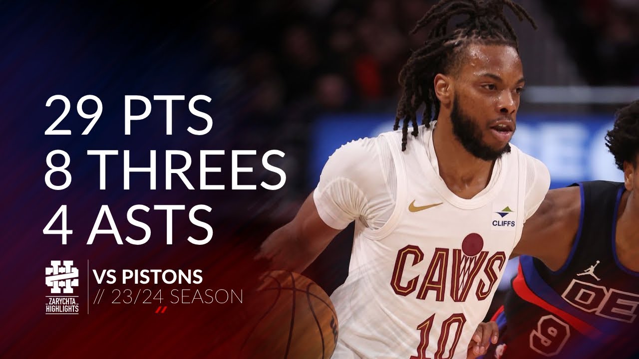 Darius Garland 29 pts 8 threes 4 asts vs Pistons 23/24 season