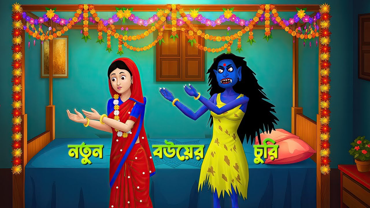 নতুন বউয়ের চুরি | Shakchunni Golpo | Bengali Village Ghost Story | Story Bird Cartoon
