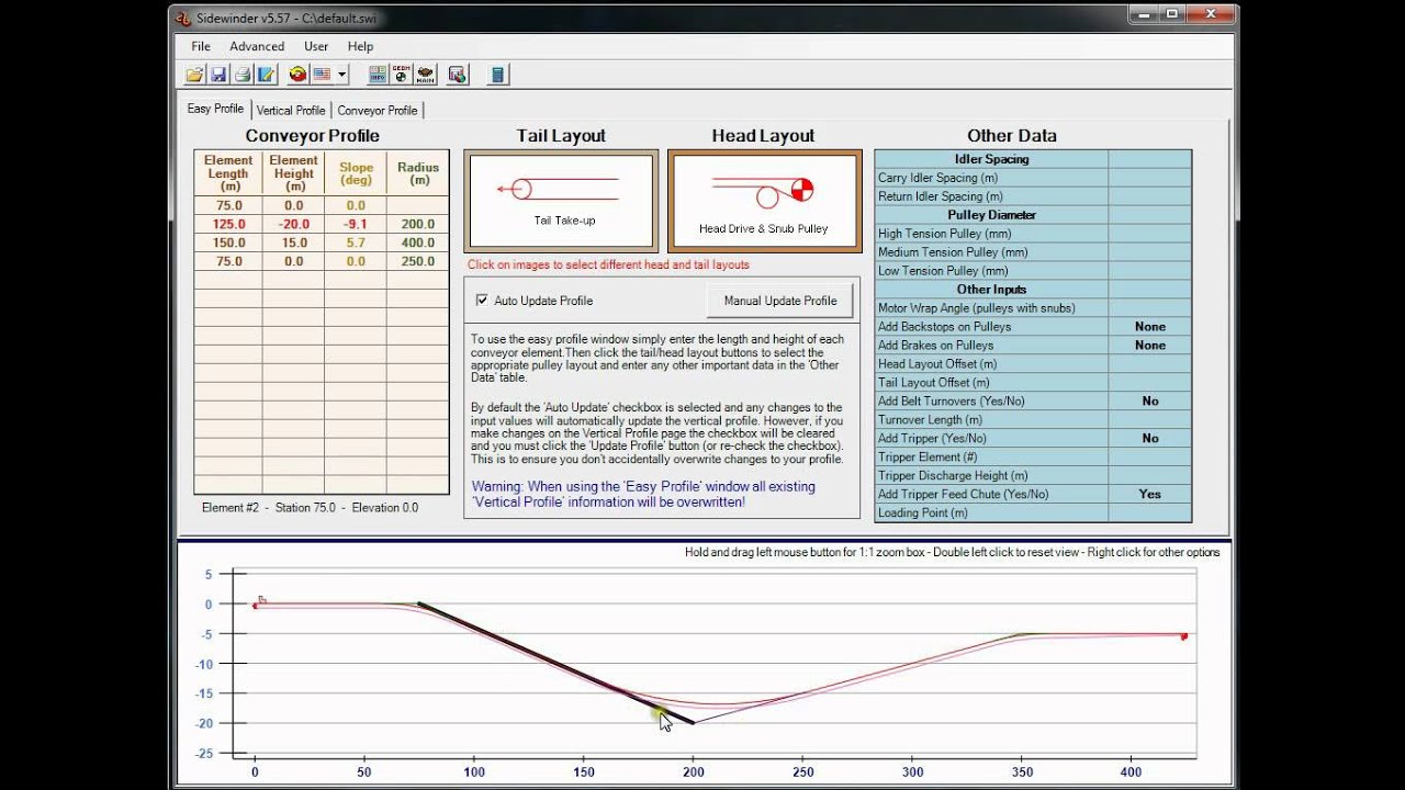 Sidewinder Conveyor Design Software - Introduction