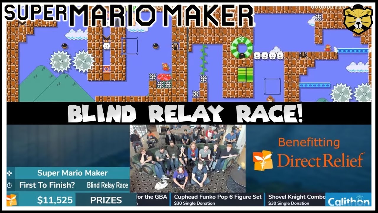 Super Mario Maker Blind Relay Race For Charity At Calithon!