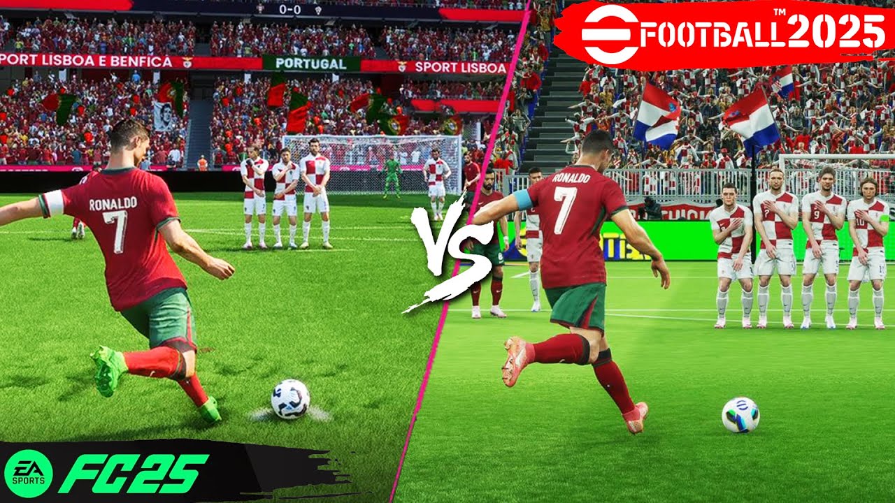 EA FC 25 против eFootball 2025: Штрафные удары