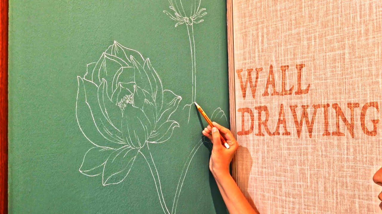 Full Wall Drawing Process | Traditional Chinese-Inspired Art (Real Time)
