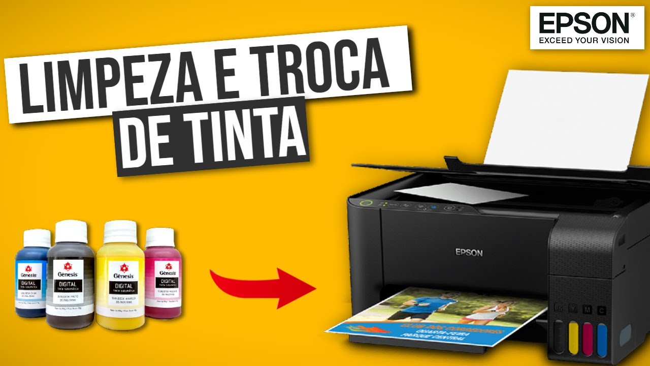 Como trocar a tinta da impressora EPSON L3150, L3250, L3110 para tinta sublimática da forma correta