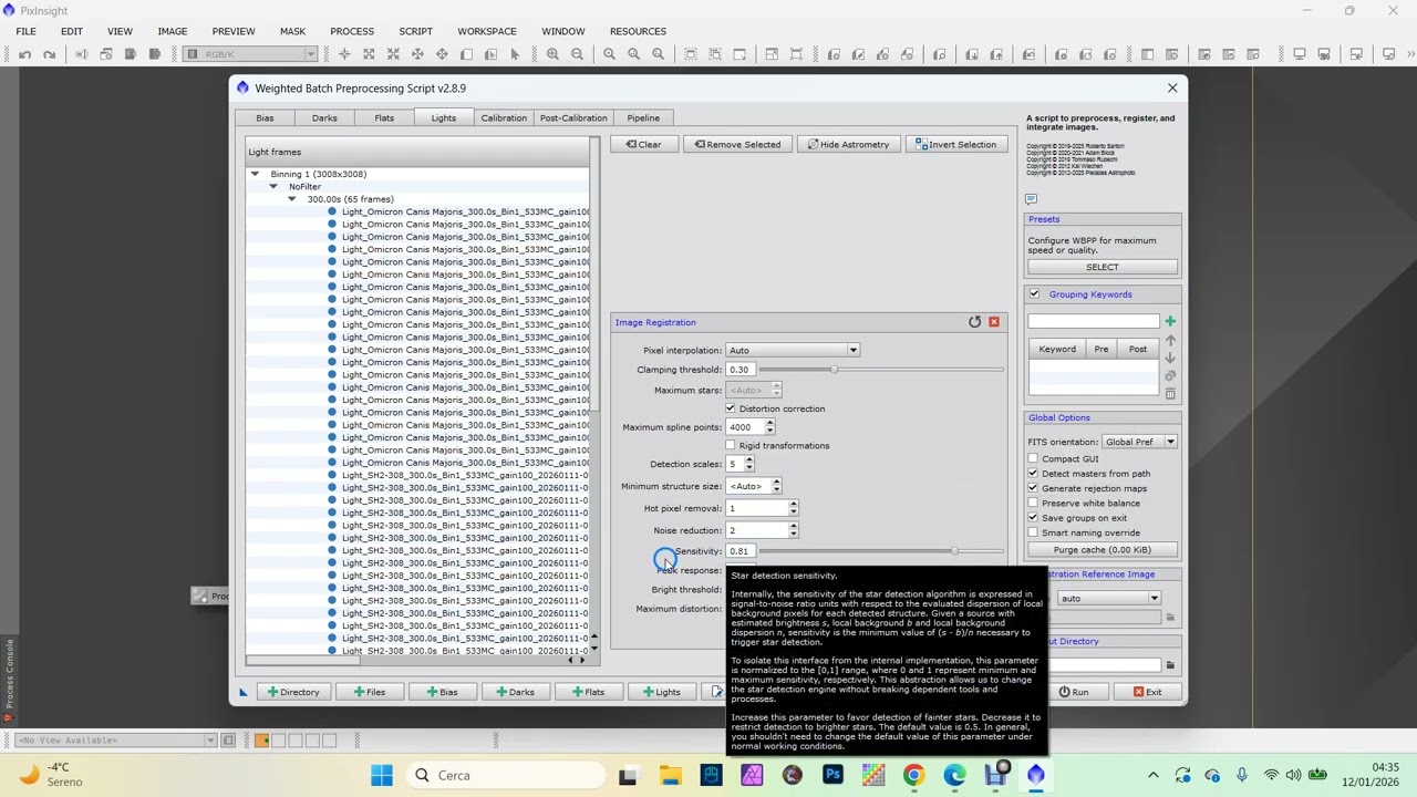 elaborazione pixinsight nebulosa delfino maltiscaleadaptativestrech