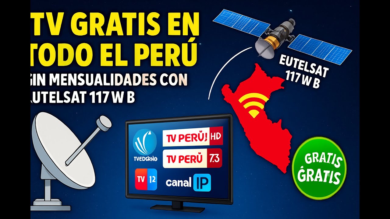 Televisión gratuita para todo el Perú con el satélite Eutelsat 117 West B / TV FTA