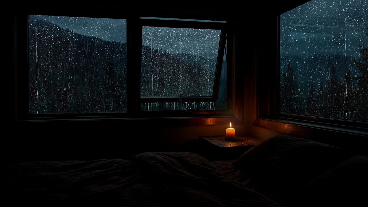 Deep Midnight Storm Sounds with Rain & Thunder for Overthinking and Insomnia
