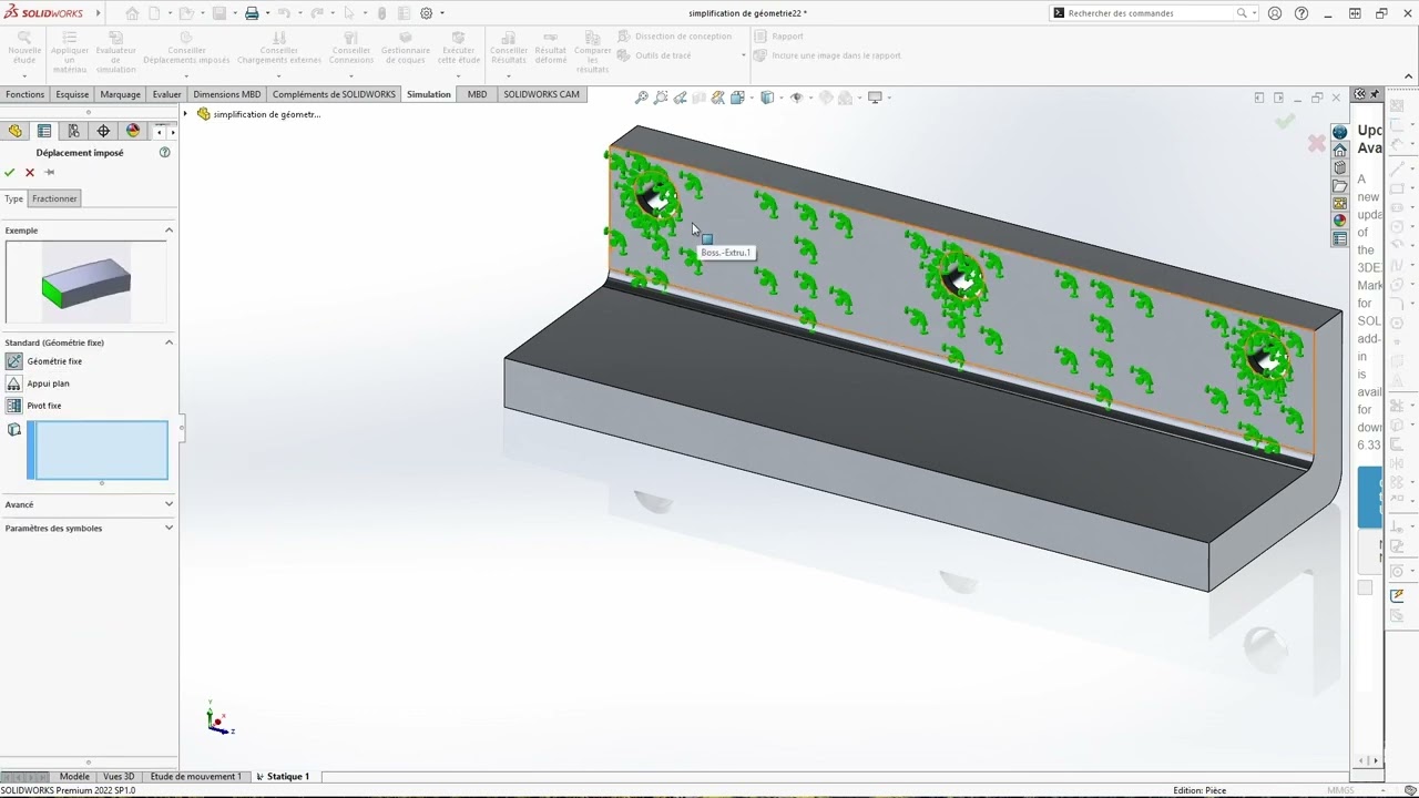 SOLIDWORKS : Simplification Géométrique et Simulation Statique – Guide Complet 🚀