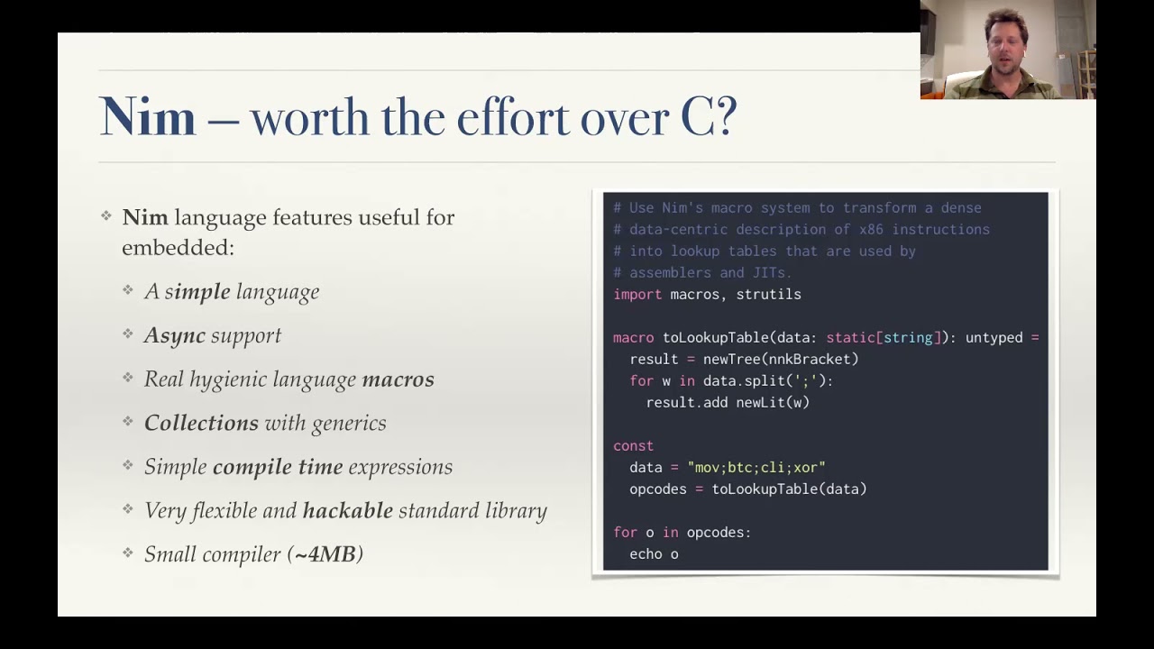 Jaremy Creechley: Nim in an RTOS World (NimConf 2021)