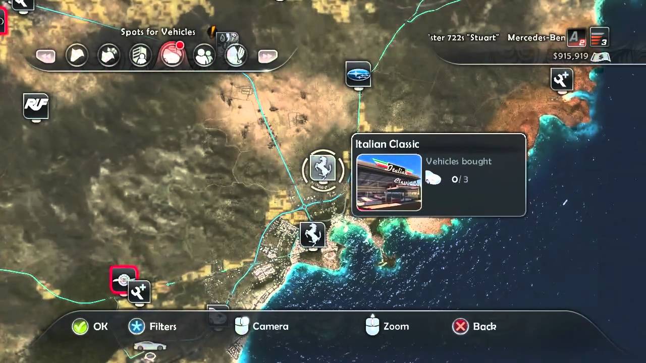 Test Drive Unlimited 2 - All Ibiza Car Dealers Location - Max Zoom - HD