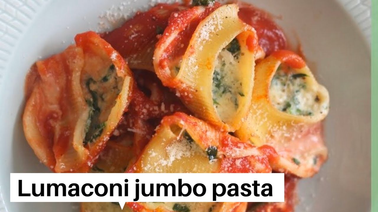 Pasta | Lumaconi ripieni with spinach and ricotta | stuffed jumbo shell pasta with ricotta & spinach