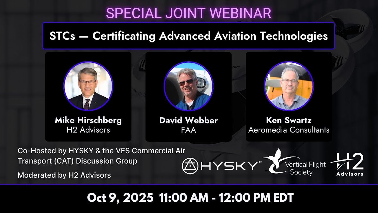 Special Joint Webinar: STCs — Certificating Advanced Aviation Technologies