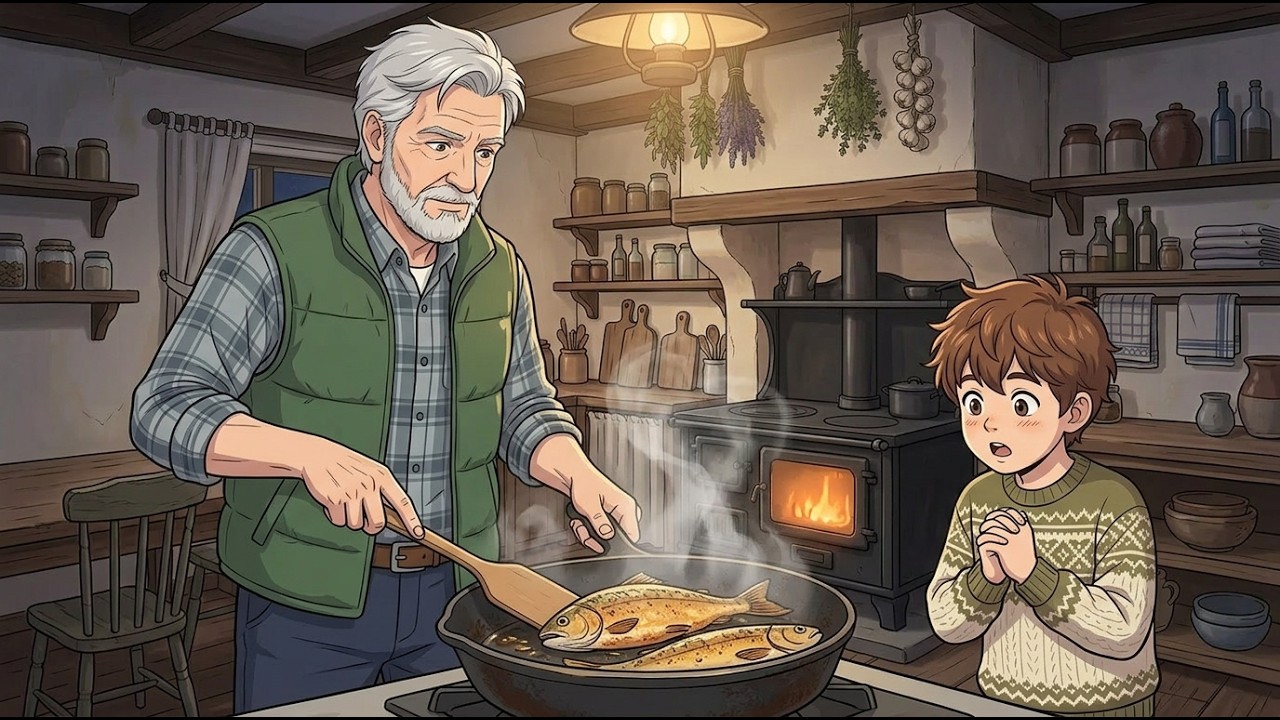 Fishing at Dawn with Grandpa 🎣 Pan-Fried Catch & Morning Kitchen| Slow Life Ambience