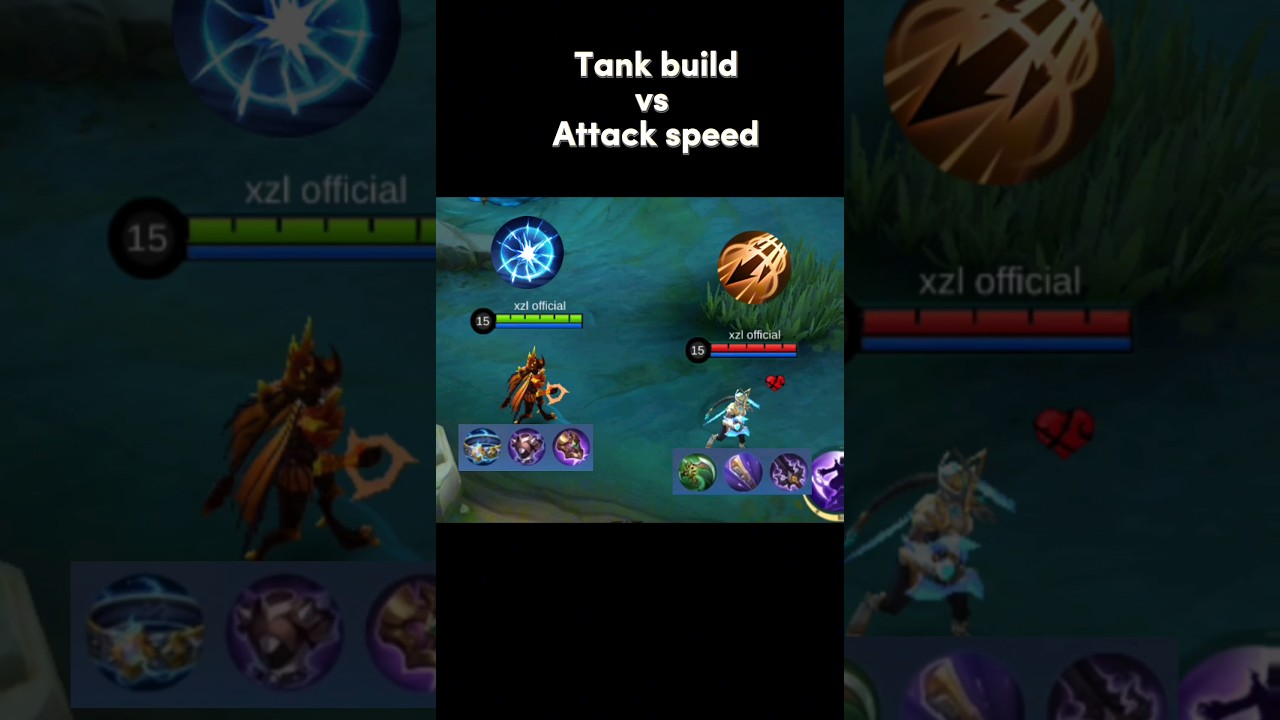 tank build vengeance Karrie vs. attack speed inspire Karrie🤯 mlbb