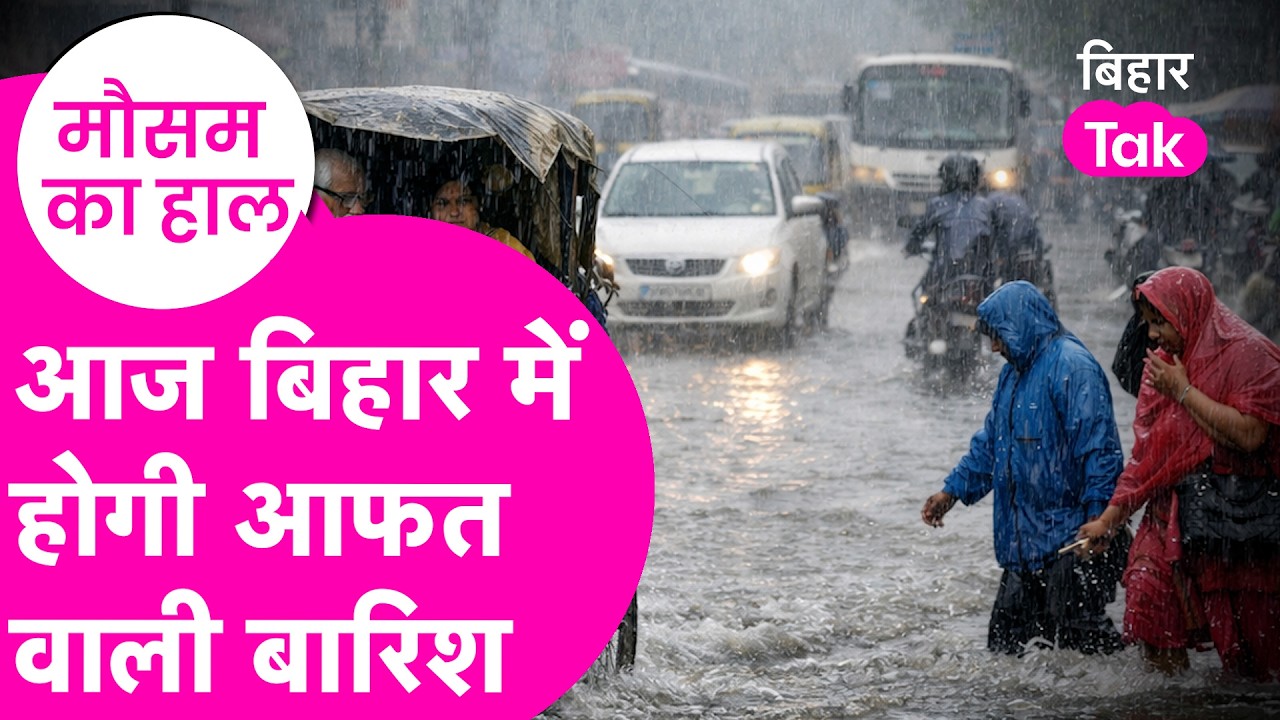 Bihar Weather Today: आज फिर होगी झमाझम बारिश! Heavy Rain के साथ वज्रपात का Alert| Bihar Tak