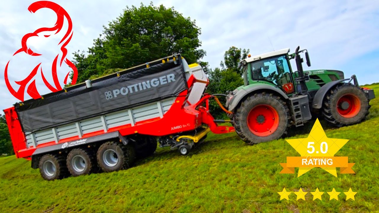 Praxistest Pöttinger Jumbo 8470 Tridem LW + Erstinbetriebnahme bei Nässe am Berg mit Fendt 824 Vario