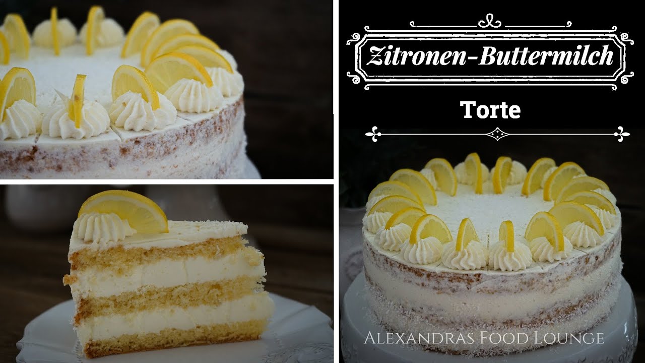 Zitronen-Buttermilch Torte/ Naked Cake
