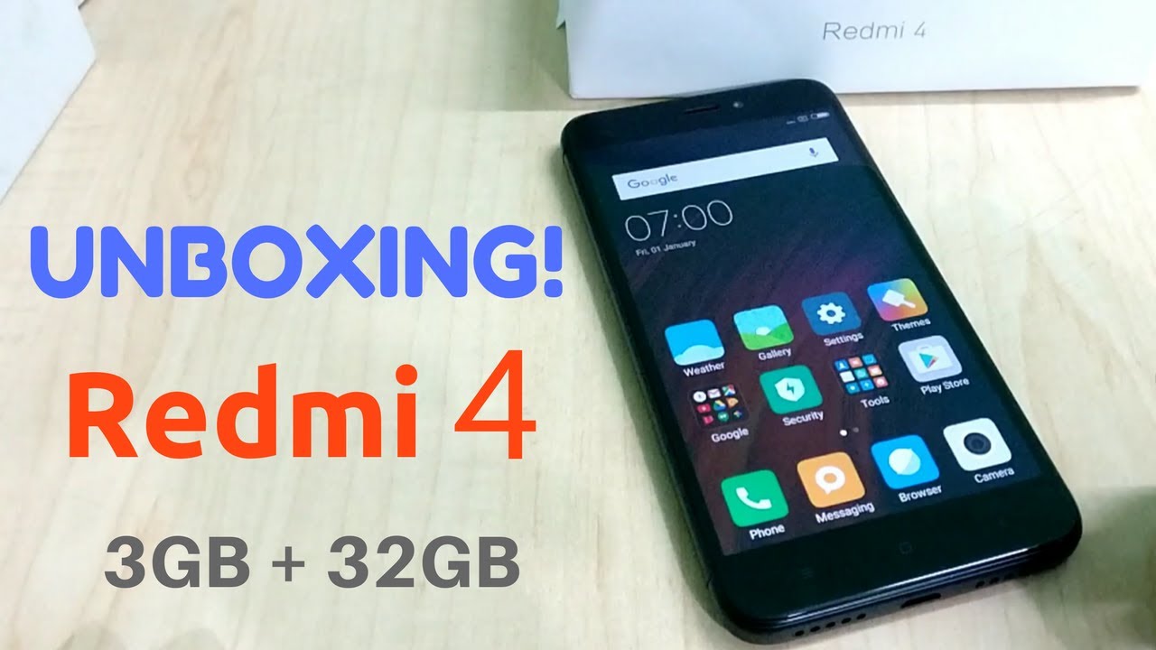 Xiaomi Redmi 4 INDIA (3G+32GB) Matte Black Unboxing & First Look.