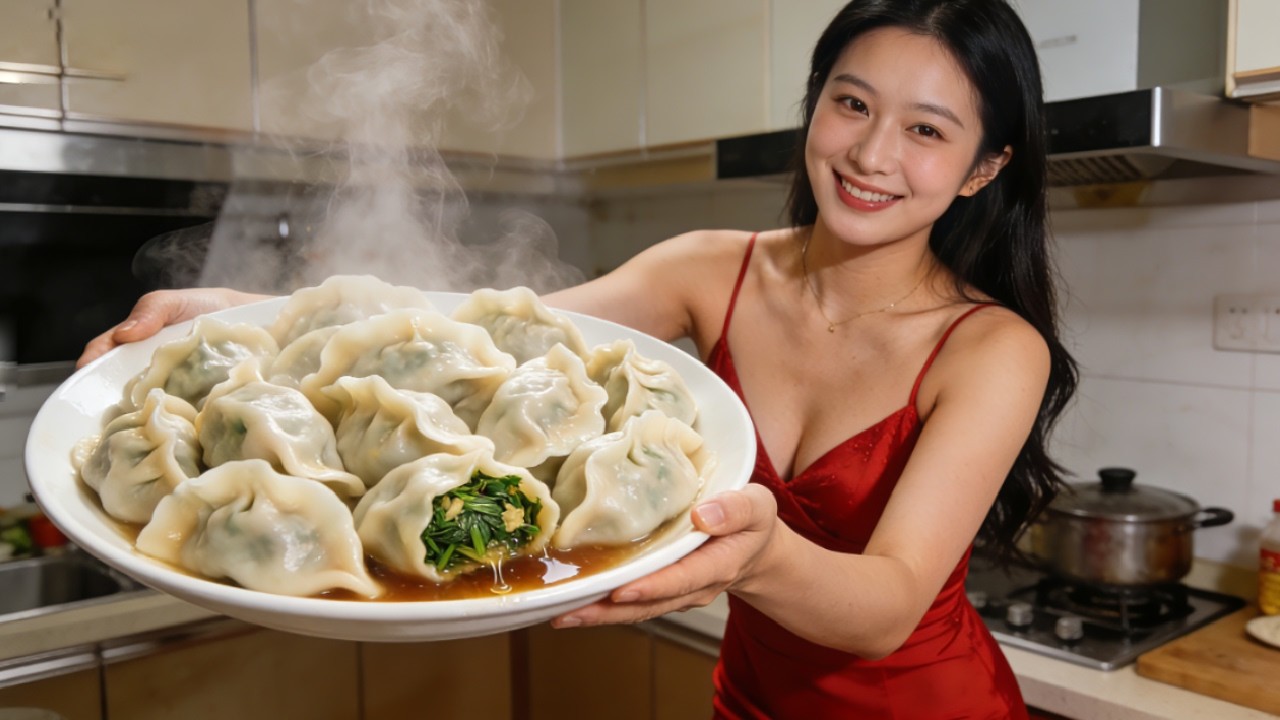 河南媳妇做的茴香饺子，香嫩不腻超解馋，好吃到根本停不下来我的乡村生活 #农村美食 #乡愁记忆 #乡村味道