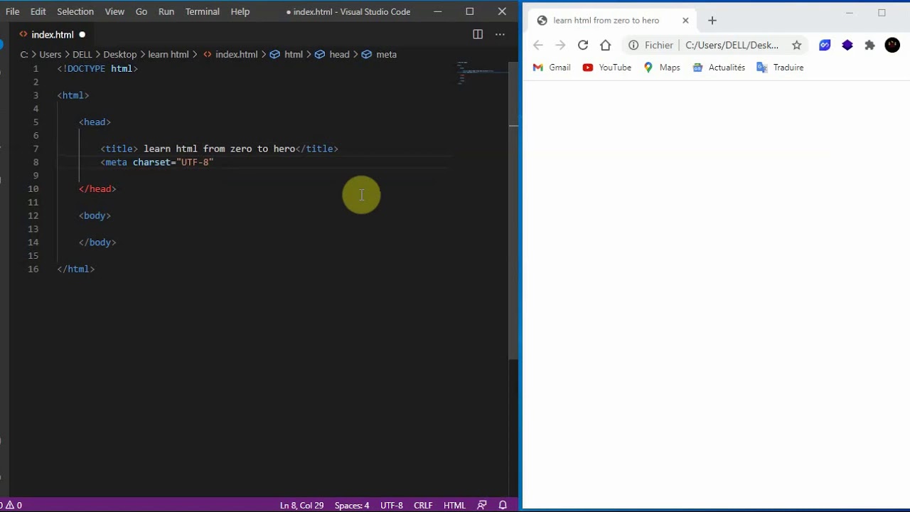 structure of HTML page -- html darija بالدارجة المغربية البنية الخاصة بصفحة HTML