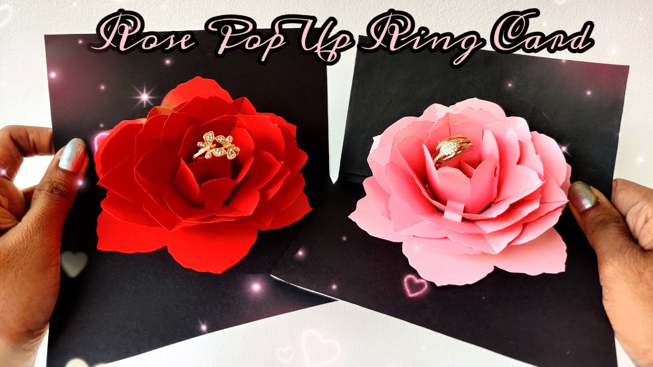 How to Make Rose Pop Up Ring Card | DIY Rose Ring Box | Proposal Gift idea